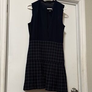 Armani Exchange navy and White Grid Mini Dress